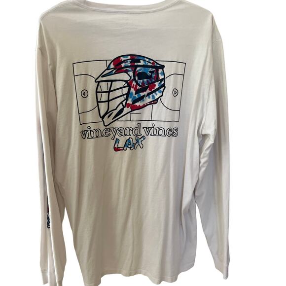 Vineyard Vines LAX Men's Long Sleeve White T-Shirt Size Large Lacrosse Tee - Picture 1 of 7